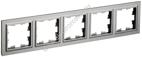 IEK BRITE BASE Сталь Рамка 5-м РУ-5-БрС
