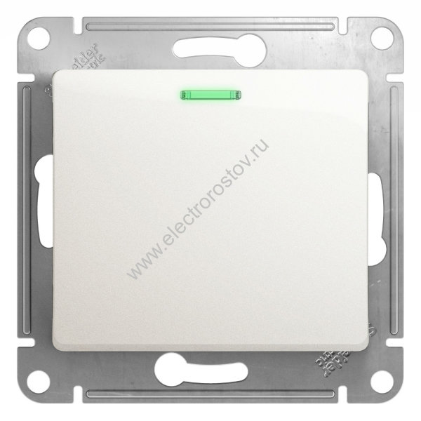 Glossa Перламутр Переключатель 1-клавишный с подсветкой Schneider Electric