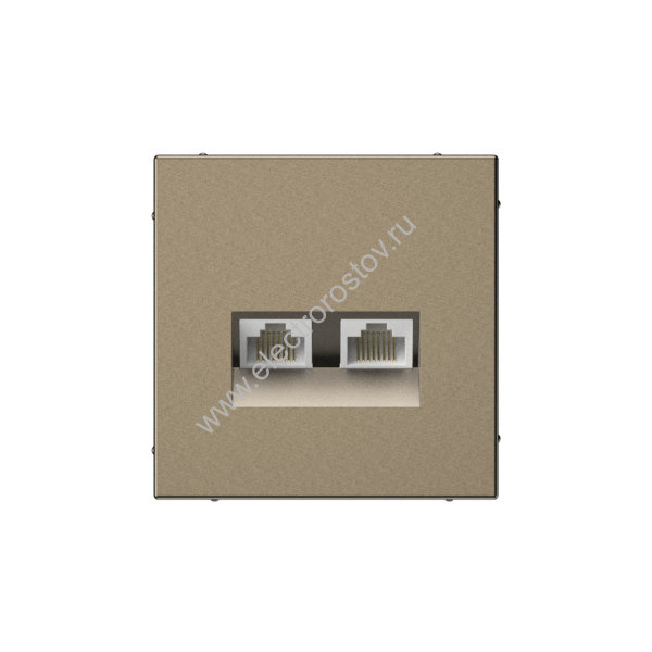 Systeme Electric ArtGallery Мокко Розетка двойная компьютерная RJ45+RJ45, кат. 5е, механизм