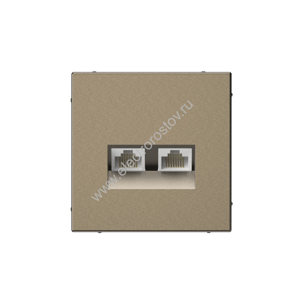 Systeme Electric ArtGallery Мокко Розетка двойная компьютерная RJ45+RJ45, кат. 5е, механизм