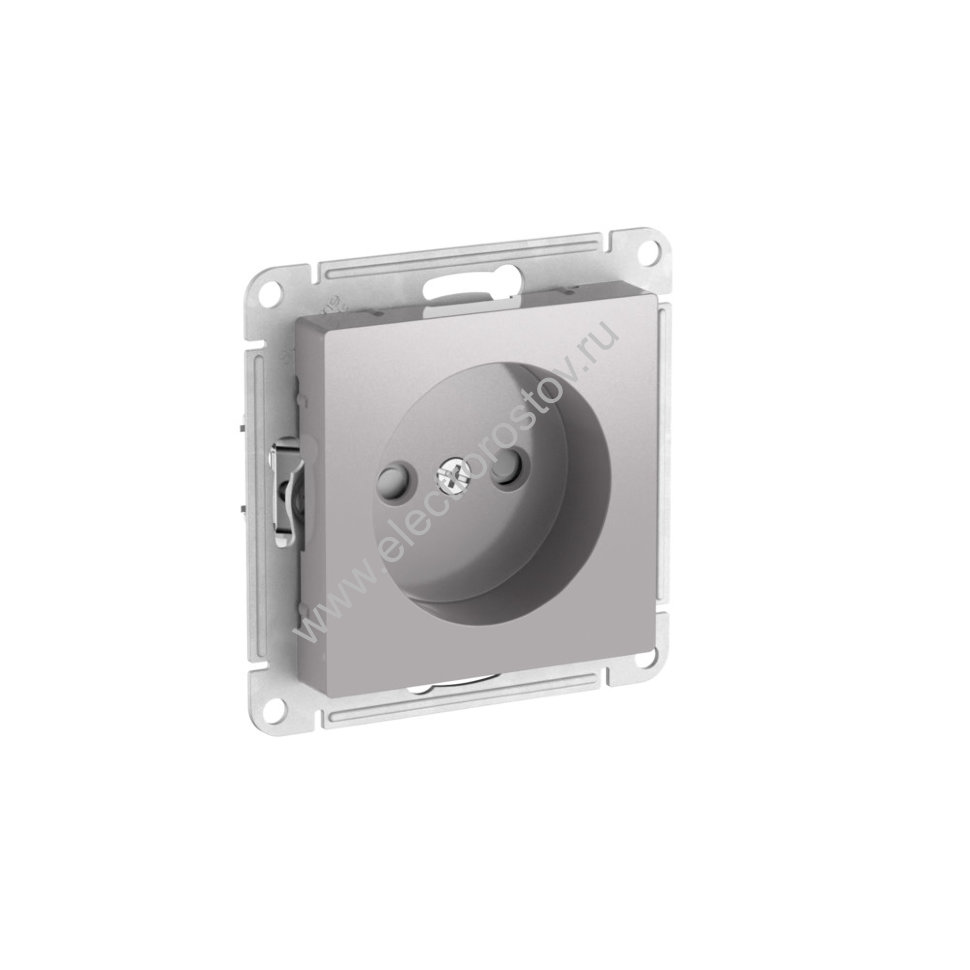 AtlasDesign Алюминий Розетка 1-ая б/з со шторками c быстрозажим. клеммами Schneider Electric