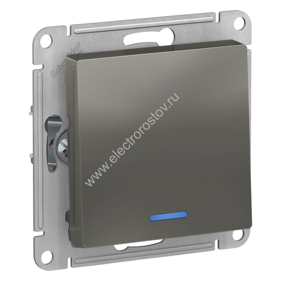 AtlasDesign Сталь Выключатель 1-клавишный с подсветкой Schneider Electric