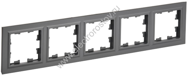 IEK BRITE BASE Графит Рамка 5-м РУ-5-БрГ