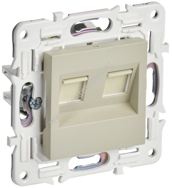 IEK SKANDY Бежевый Розетка двойная TV+RJ45 кат.6E SK-A15B