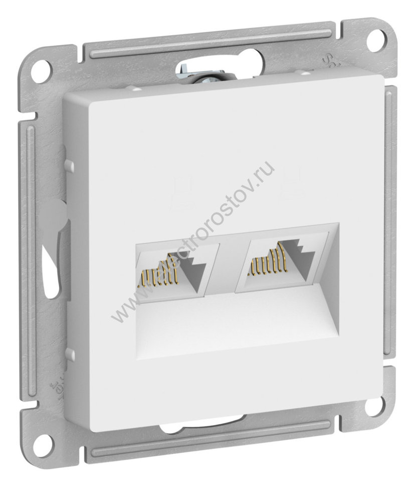 AtlasDesign Лотос Розетка компьютерная 2-ая RJ45+RJ45, кат. 5е Schneider Electric