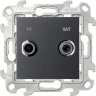 Simon 24 Графит Розетка TV-SAT оконечная Simon
