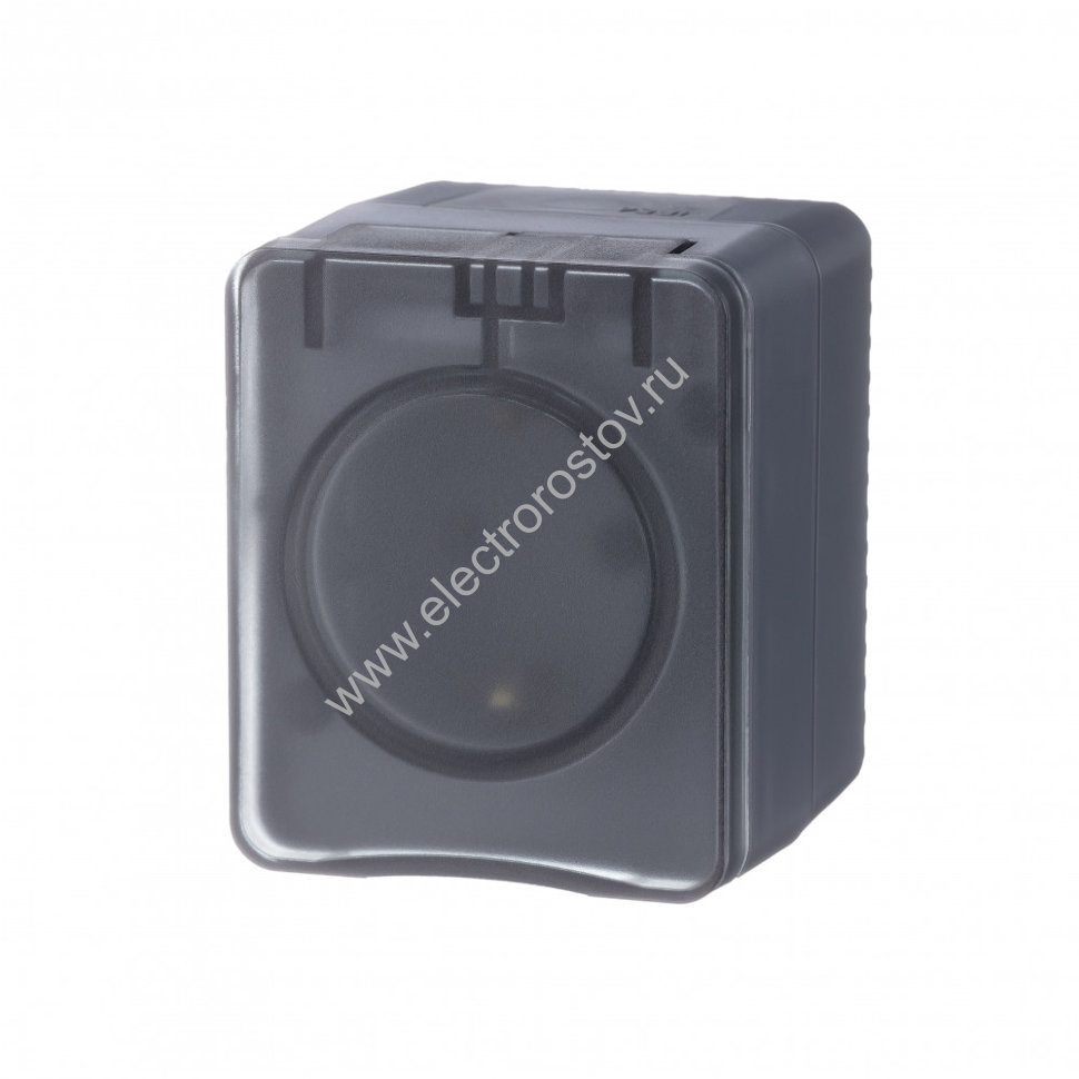 AtlasDesign Profi54 Антрацит Розетка 1-я с/з со шторками IP54 Schneider Electric
