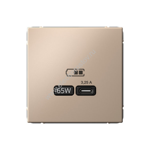 Systeme Electric ArtGallery Песочный USB Розетка тип-С 65Вт высокоскор.заряд. QC, PD, механизм