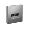 Systeme Electric ArtGallery Сталь Розетка двойная компьютерная RJ45+RJ45, кат. 5е, механизм