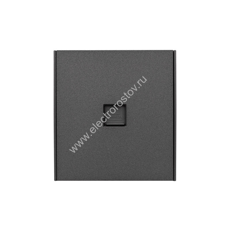 KRANZ STRONG Розетка компьютерная RJ45 кат6 с/у графит, с 1-пост. рамкой