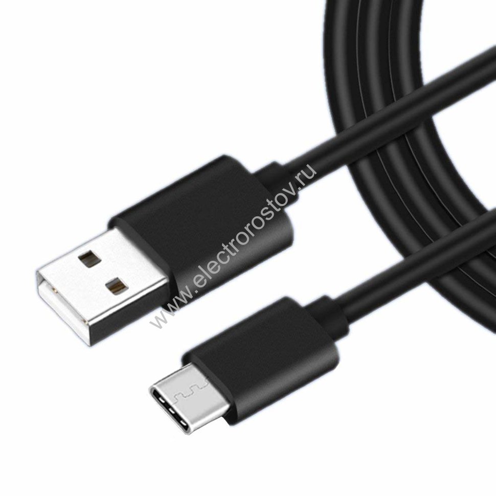 Кабель USB2.0 A вилка - USB Type-C вилка, черный, длина 2м. Perfeo
