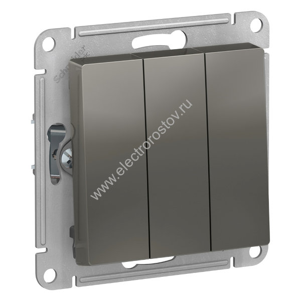 AtlasDesign Сталь Выключатель 3-клавишный Schneider Electric