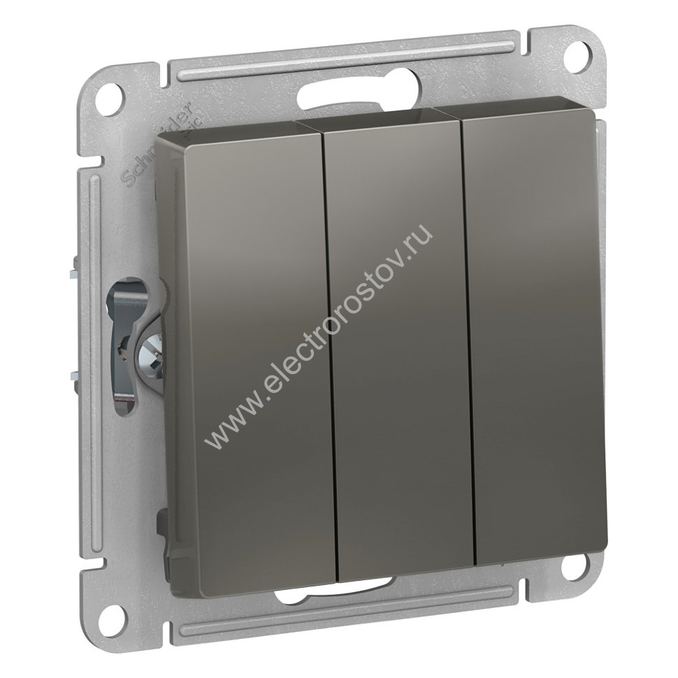AtlasDesign Сталь Выключатель 3-клавишный Schneider Electric