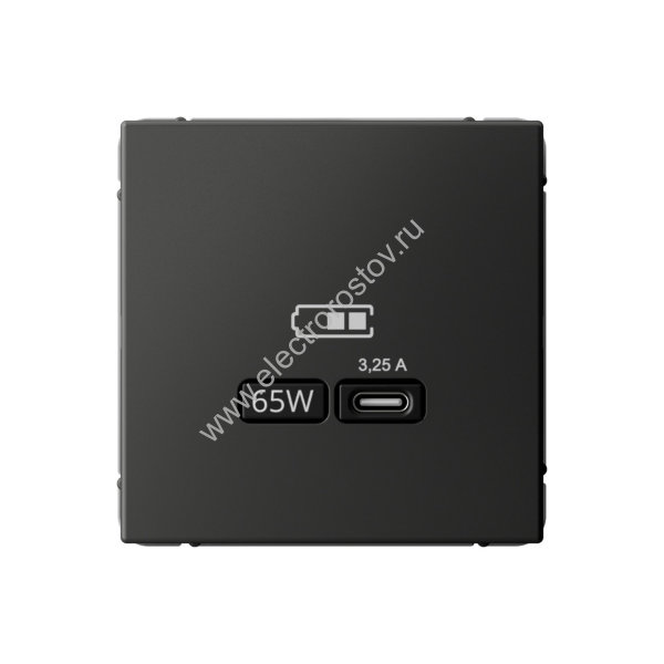 Systeme Electric ArtGallery Базальт USB Розетка тип-С 65Вт высокоскор.заряд. QC, PD, механизм