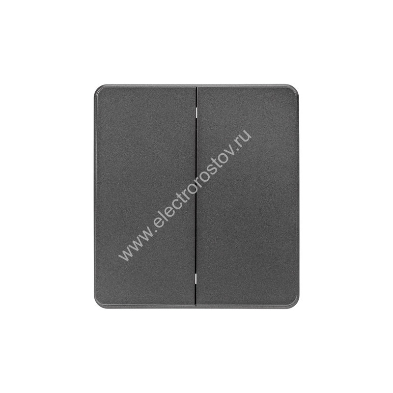 KRANZ ROUND Выключатель 2 кл для жалюзи возвратный 10А с/у титан, с 1-пост. рамкой