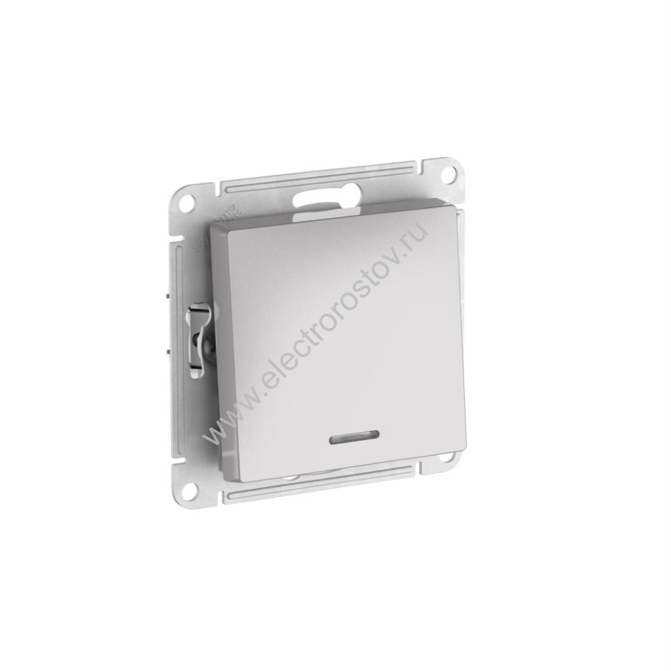 AtlasDesign Алюминий Переключатель 1-клавишный с подсветкой c быстрозажим. клемм Schneider Electric