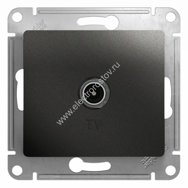 Glossa Антрацит Розетка TV механизм Schneider Electric
