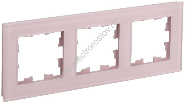 IEK BRITE DECOR Розовый матовый стекло Рамка 3-мест. РУ-3-2-Бр