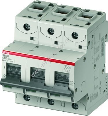 S803C Автоматический выключатель 3P С125 25кА ABB
