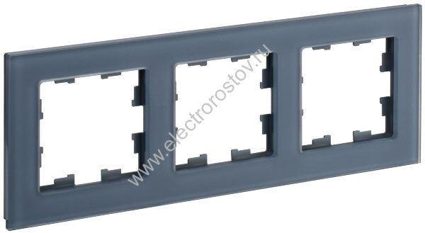 IEK BRITE DECOR Маренго матовый стекло Рамка 3-мест. РУ-3-2-Бр