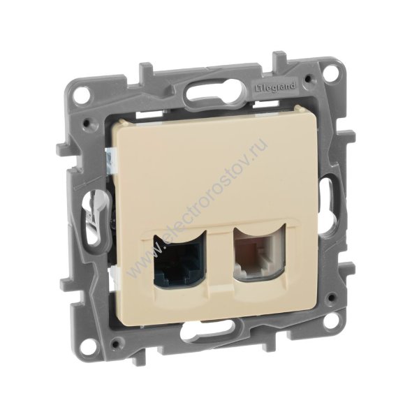Etika Слоновая кость Розетка компьютерная+телефон 1-ая RJ-45+ RJ-11 Legrand