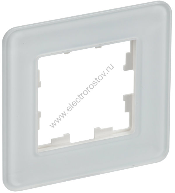 IEK BRITE DECOR Белый матовый стекло скругл.угол Рамка 1-м РУ-1-2-Бр RE