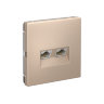 Systeme Electric ArtGallery Песочный Розетка двойная компьютерная RJ45+RJ45, кат. 5е, механизм