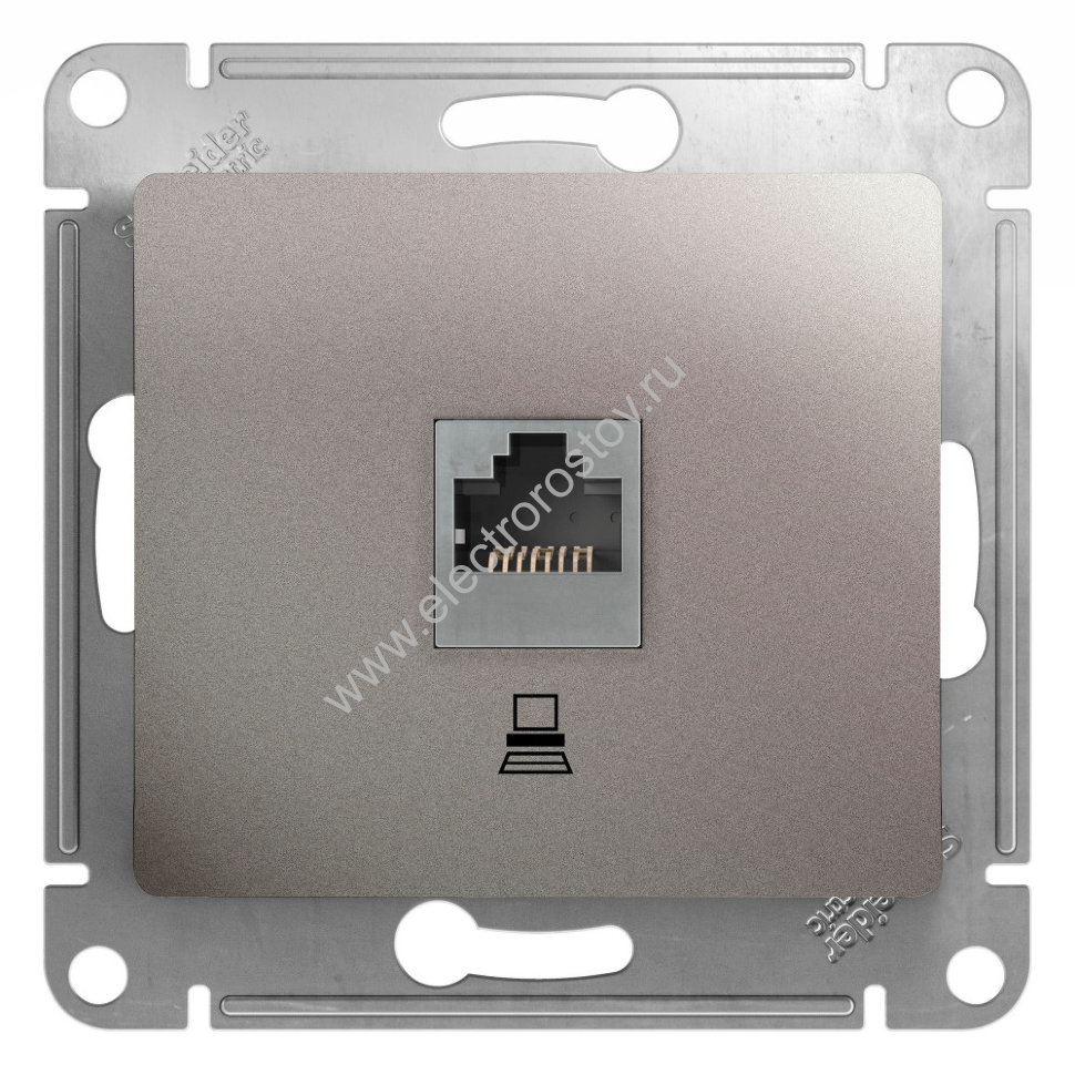 Glossa Платина Розетка компьютерная 1-ая RJ45, кат. 5е Schneider Electric