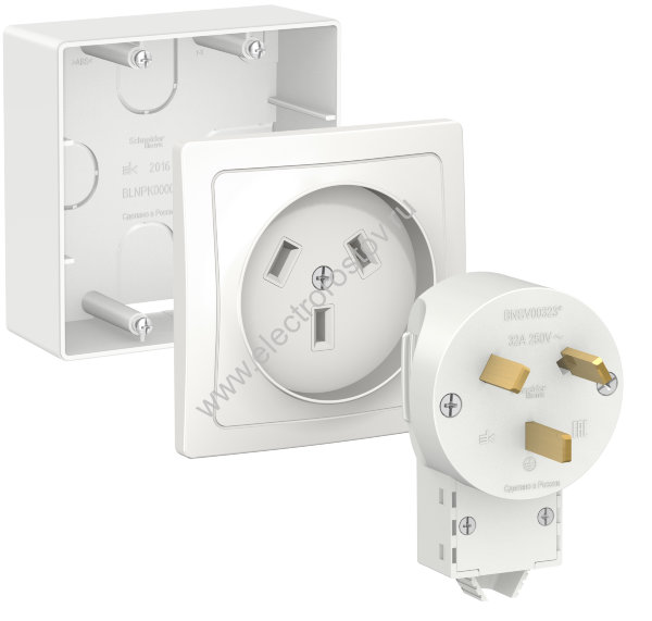 Blanca Комплект О/У розетка+вилка+подразетник 32А, 250В Schneider Electric