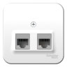 Blanca наруж Белый Розетка 2-ая компьютерная RJ45, кат.5E, изолир. пластина Schneider Electric