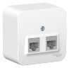 Blanca наруж Белый Розетка 2-ая компьютерная RJ45, кат.5E, изолир. пластина Schneider Electric