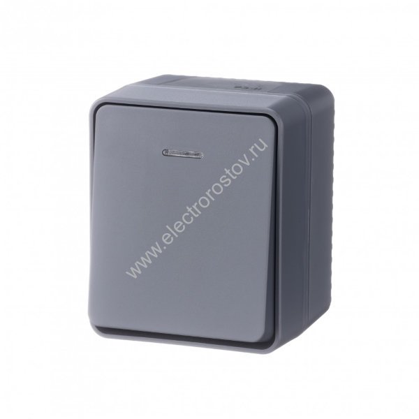 AtlasDesign Profi54 Антрацит Выключатель 1-клавишный с подсветкой IP54 Schneider Electric