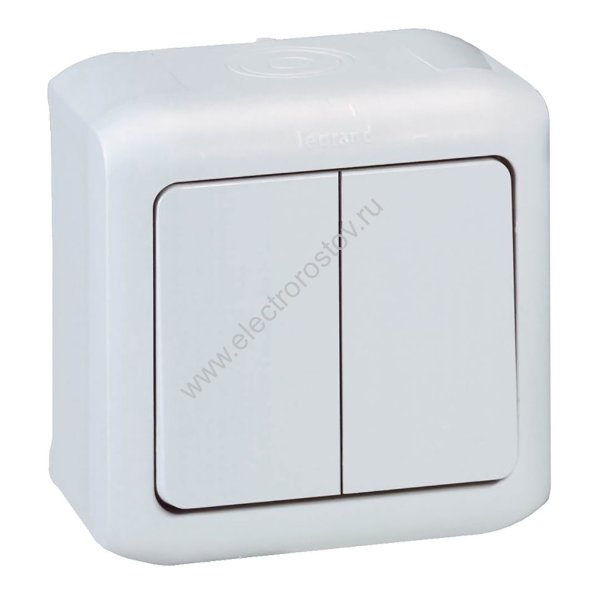 Quteo Белый IP44 Переключатель 2-клавишный Legrand