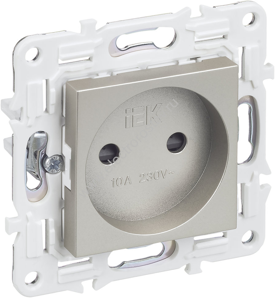 IEK SKANDY Шампань Розетка б/з с защитными шторками 10А SK-R01Sh