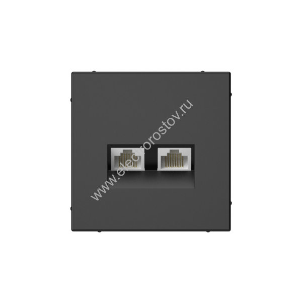 Systeme Electric ArtGallery Базальт Розетка двойная компьютерная RJ45+RJ45, кат. 5е, механизм