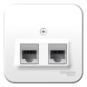 Blanca наруж Белый Розетка 2-ая ТЛФ/КОМП, RJ45+RJ11, кат.5E, изолир. пластина Schneider Electric