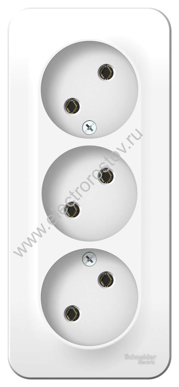 Blanca наруж Белый Розетка 3-ая б/з без шторок 16А, 250В, изолир. пластина Schneider Electric