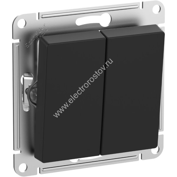 AtlasDesign Aqua Карбон Выключатель 2-клавишный IP44 Schneider Electric