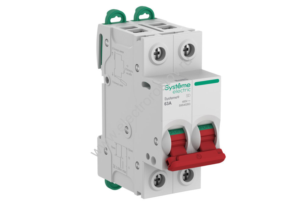 Systeme Electric Systeme9 Выключатель нагрузки (ВН) 2P 63A 400В