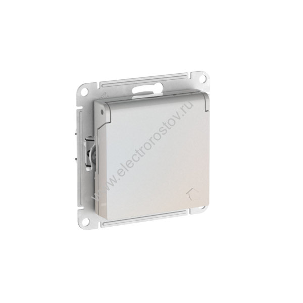 AtlasDesign Жемчуг Розетка 1-ая с/з со шторками с крышкой с быстрозаж. клеммами Schneider Electric