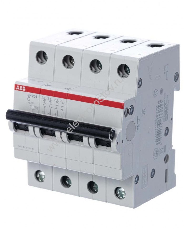 SH204L Автоматический выключатель 4P C25 4,5кА/6кА ABB