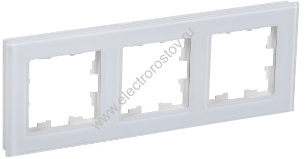 IEK BRITE DECOR Белый глянец стекло Рамка 3-м РУ-3-2-БрБ