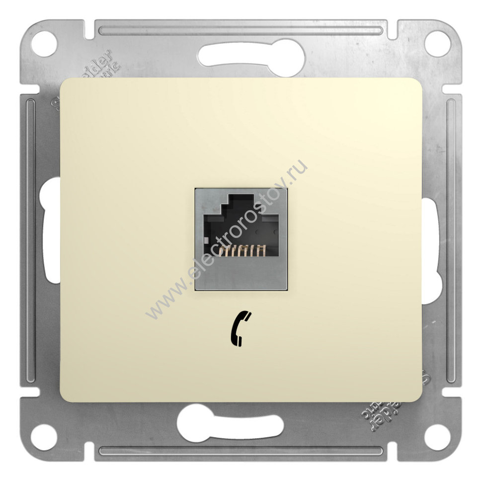 Glossa Бежевый Розетка телефонная RJ11 Schneider Electric