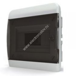 Щит встроенный 8 модулей, дверь прозрачная черная, IP40 tekfor