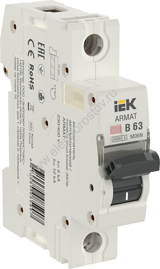 IEK ARMAT Автоматический выключатель M06N 1P B 63А