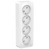 Blanca наруж Белый Розетка 4-ая б/з без шторок 16А, 250В, изолир. пластина Schneider Electric