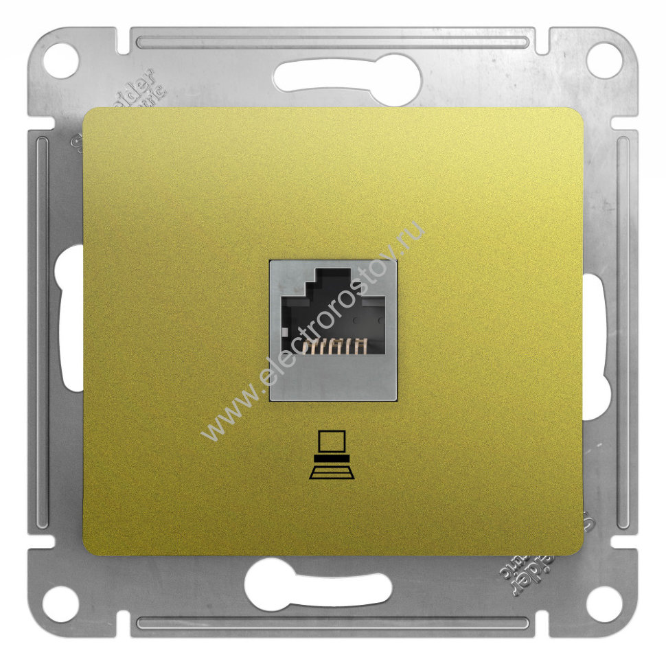 Glossa Фисташковый Розетка компьютерная 1-ая RJ45, кат. 5e Schneider Electric