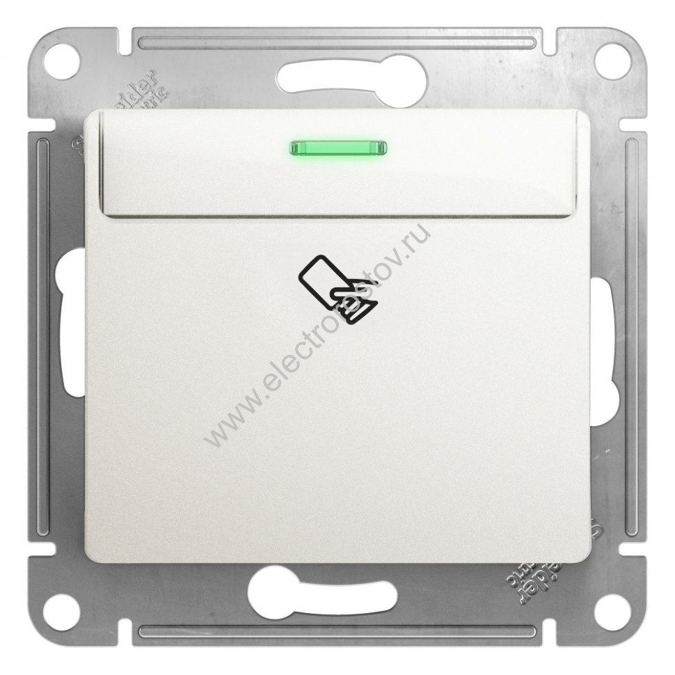 Glossa Перламутр Выключатель карточный Schneider Electric