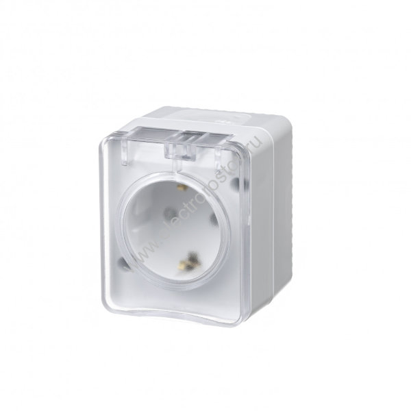 AtlasDesign Profi54 Белый Розетка 1-я с/з со шторками IP54 Schneider Electric