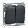 Glossa Антрацит Выключатель 2-клавишный Schneider Electric